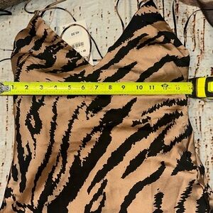 Zara Black and Tan Animal Print Top